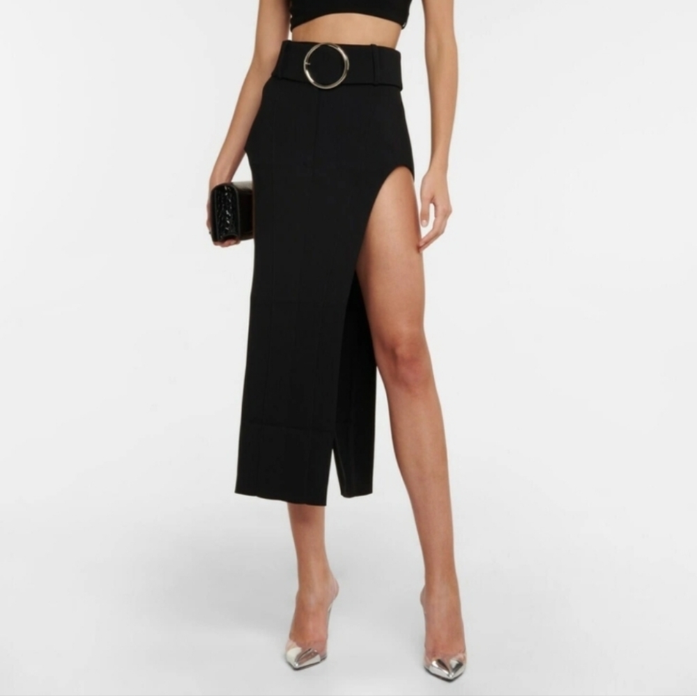 Monot high slit midi skirt in black XS